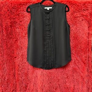 Lauren Conrad Women's black sleeveless tuxedo blouse